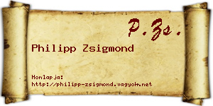 Philipp Zsigmond névjegykártya
